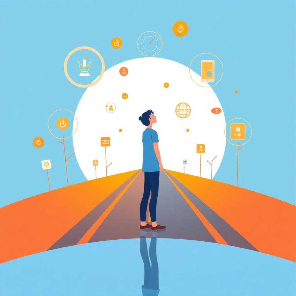 Joven mirando distintos caminos hacia el futuro profesional